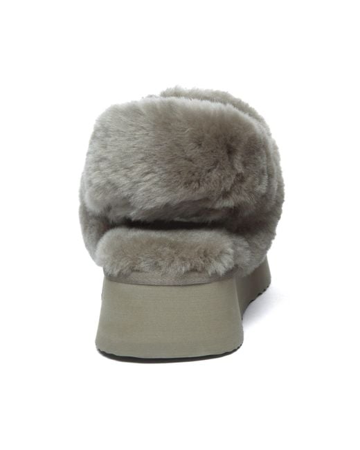 EverAu Australia Gray Fantail Leather Slippers With Two Removable Straps