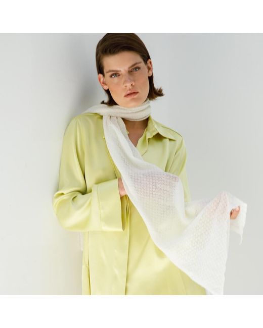 Mohair&Angora Natural Neutrals Diamond Shawl Ecru