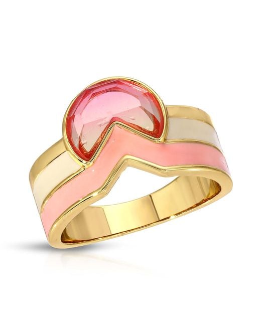 Glamrocks Jewelry Multicolor Tequila Sunrise Enamel Cigar Band