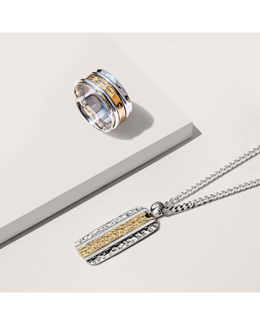 Charlotte's Web Jewellery Metallic Mixed Metal Karma Fortune Pendant Necklace for men