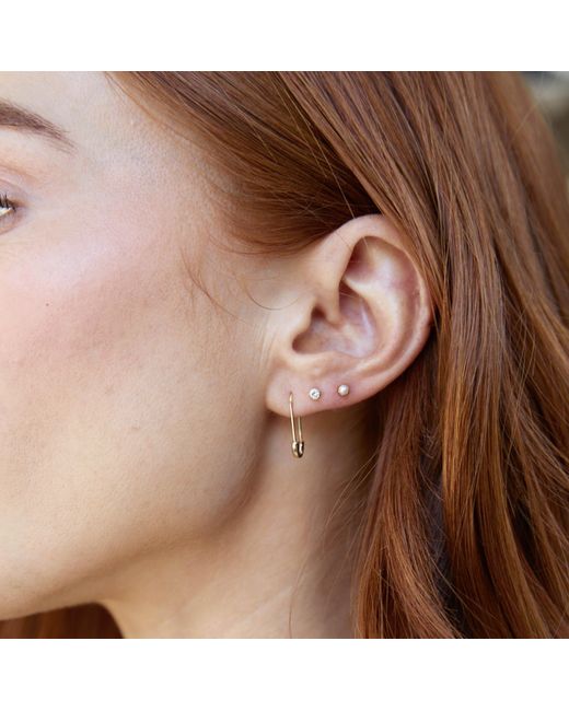 Maya Brenner Metallic Safety Pin Earring