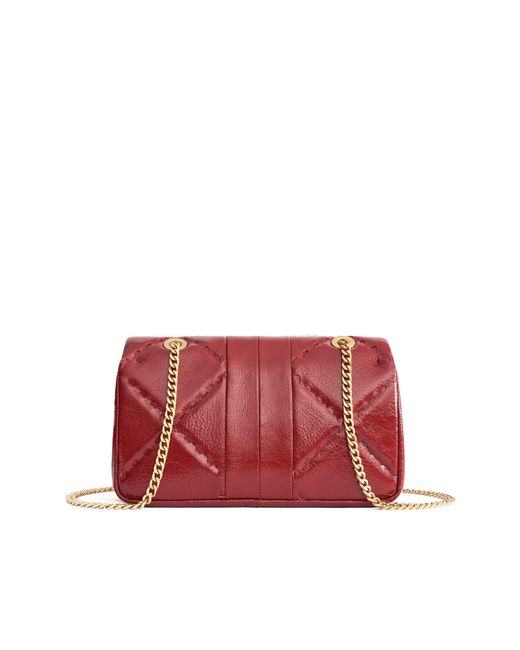 Orange Cube Red Mosaic Diamond Chain Bag