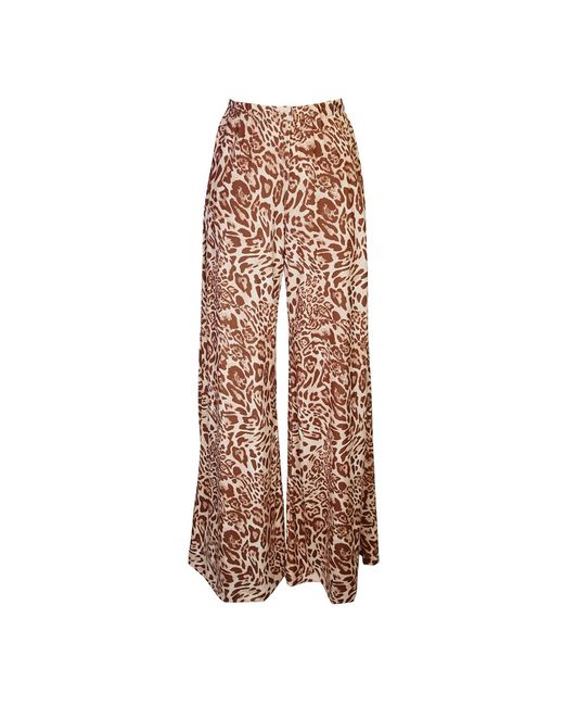 Jennafer Grace Brown Neutrals Champagne Feline Tunic & Palazzo Set