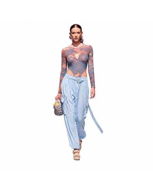 Chuks Collins Blue Sunset Mesh Bodysuit