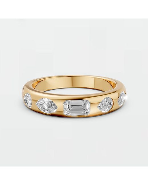 Aya Fine Jewelry Metallic Mixed Shape Lab Diamond Geometric Flush Set Ring