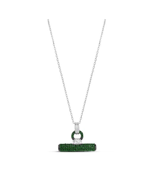 SHYMI Metallic Pave T Bar Necklace