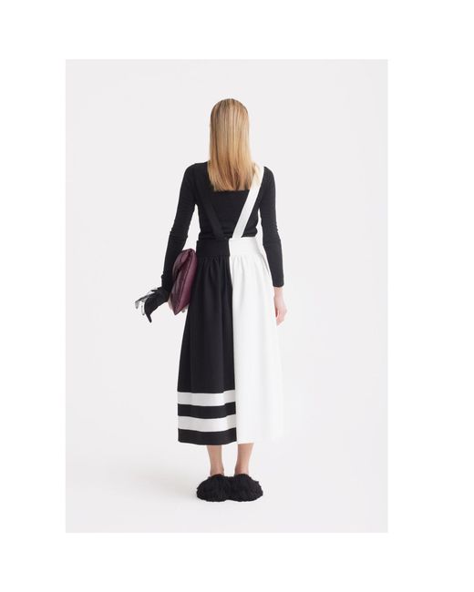 Julia Allert Black Neutrals Midi Apron Dress With Adjustable Straps