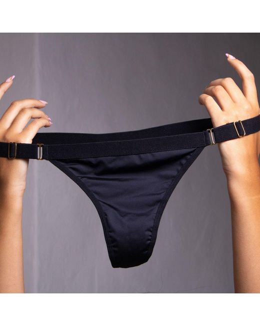 Zelf Intimates Black Stella Thong Recycled