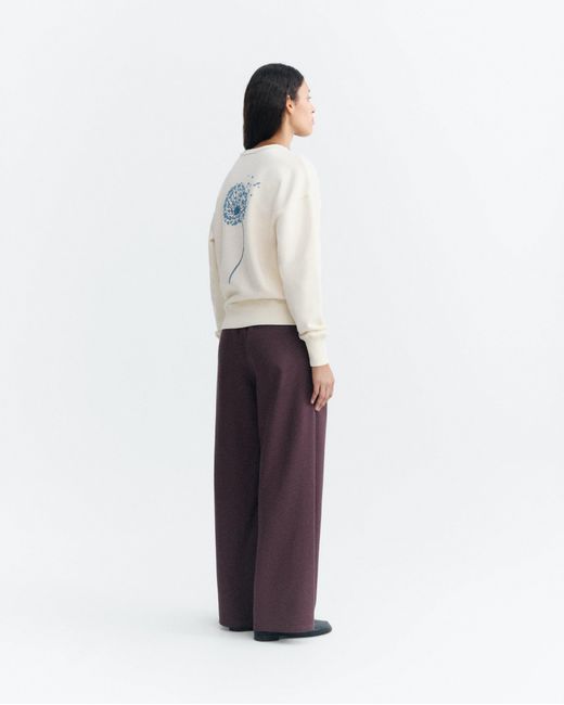 Thinking Mu White Ecru Dandelion Jodie Sweatshirt