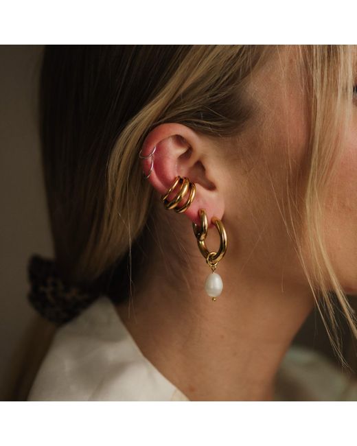 Divine Aria Metallic Chunky Ear Cuff Tarnish Free