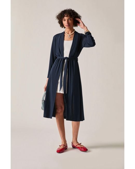 James Lakeland Blue Jersey Longline Cardigan