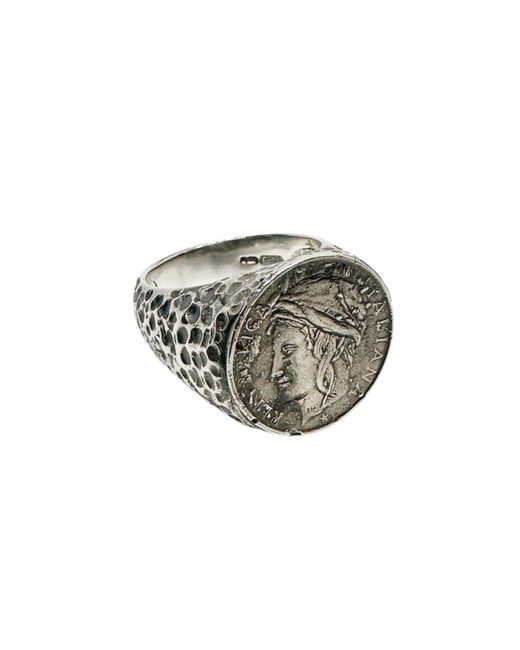 Tg-Jewellery by Tamara Gervasio Multicolor Roman Lira Coin Signet Ring – Sterling Artisan Design for men