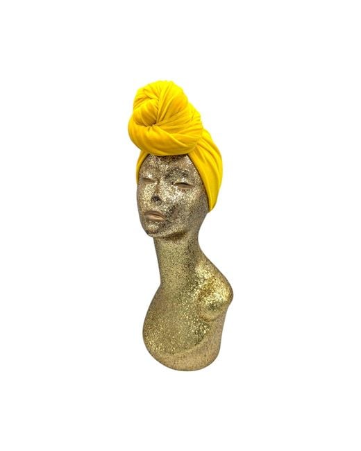 Julia Clancey Yellow Classic Madam Velour Sunshine Reversible Turban