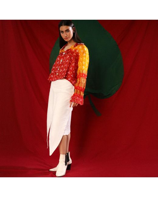 Collected Xx Orange Mango Double Button Down Shirt