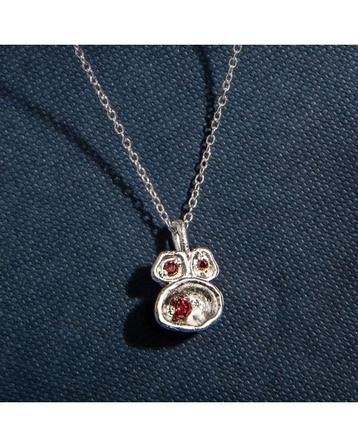 Claire Hill Designs Metallic Garnet Lichen Pendant Necklace