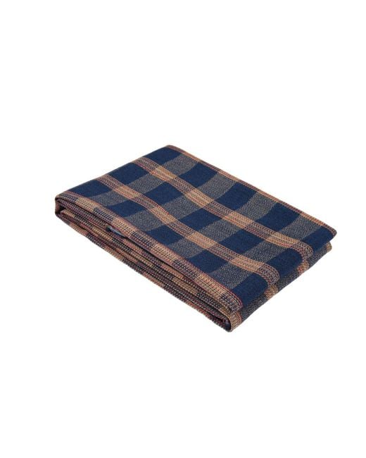 Heritagemoda Blue Neutrals Tartan Plaid Wool Scarf for men