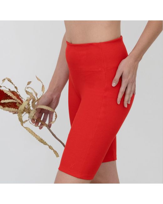 The Koozy Red Charlotte High Waist Shorts