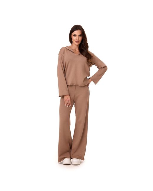 Mandragora Natural Neutrals Cappuccino Comfy Hooded Cotton Sweatshirt