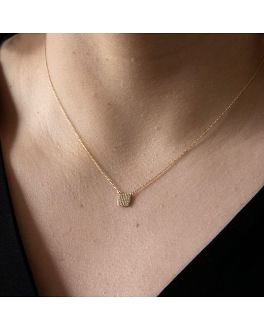 Belinda Jewelz Metallic Delilah Pavé Cushion Pendant Necklace
