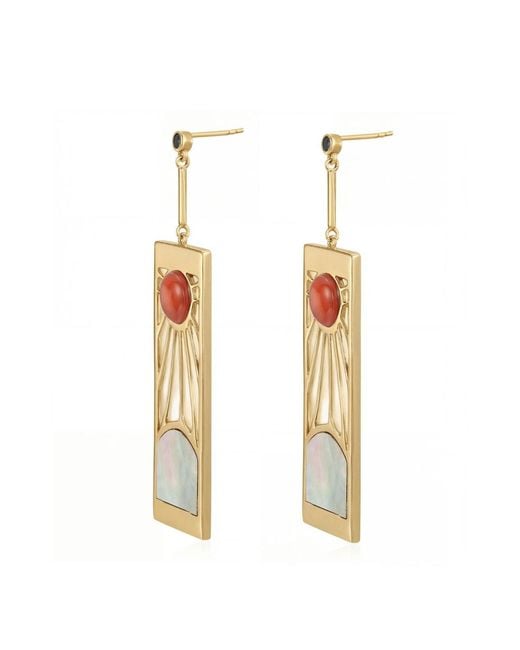 Azura Jewelry New York White Demon Slayer Hanafuda Earrings Vermeil