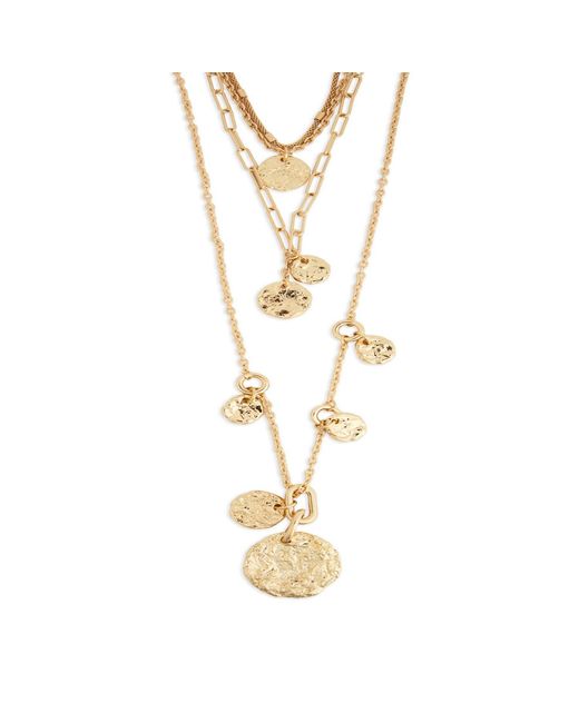 Saachi Metallic Hammered Coin Dangle Necklace