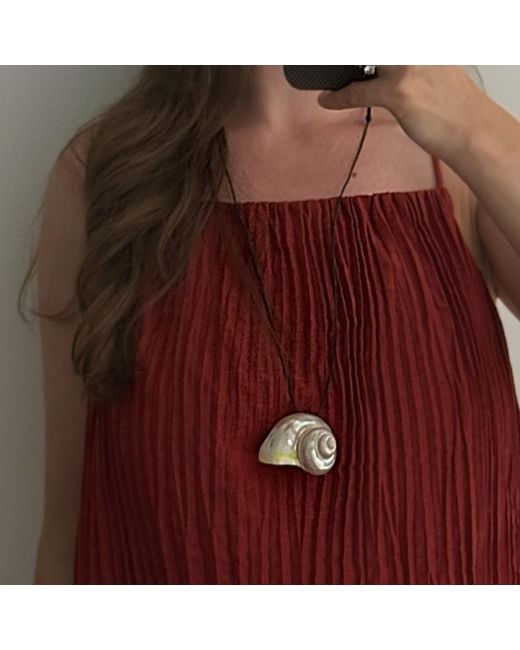 Martina Rozenberg Smira Jewelry Metallic Neutrals Massive Spiral Shell Necklace