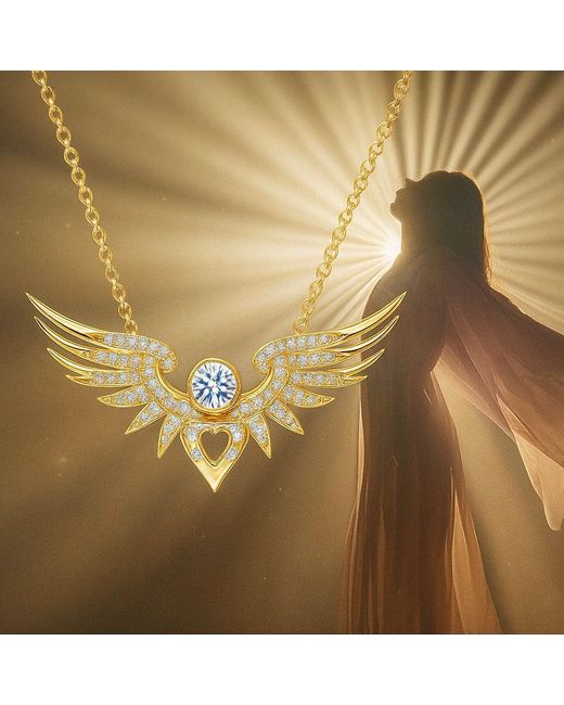 Ormiro Metallic Winged Heart Necklace