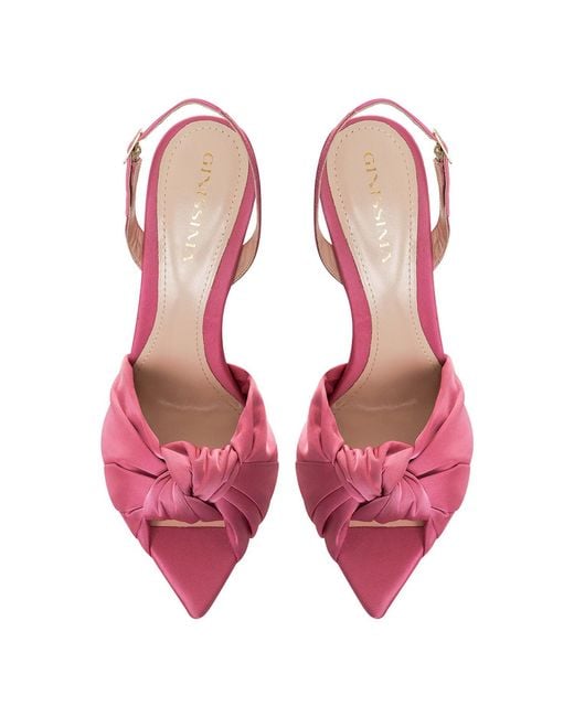 Ginissima Pink Sofia Satin Sandals, Rose