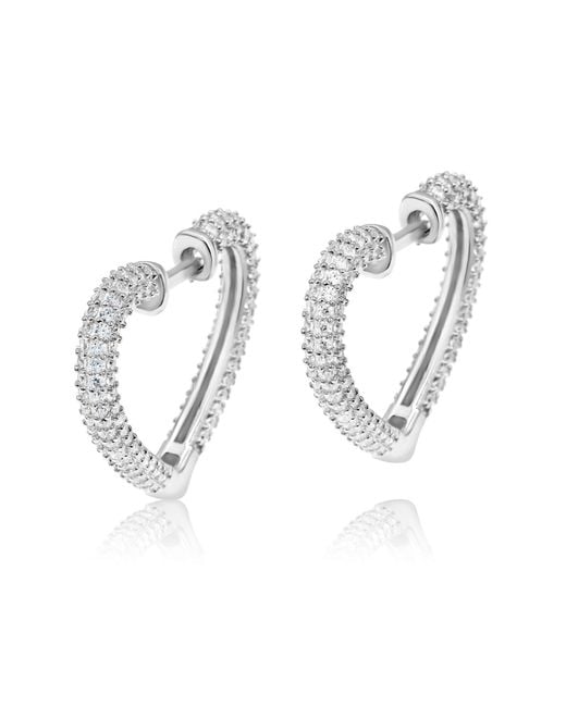 SHYMI White Open Heart Pave Hoops