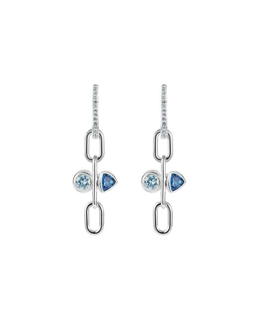 Arte Madrid Blue Toggle Kaleidoscopic Convertible Drop Earrings