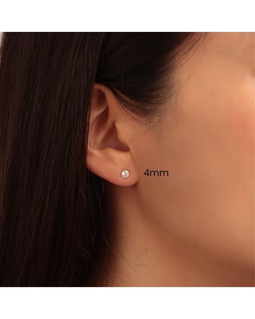 Esterah Metallic Stud Cubic Zirconia Earrings