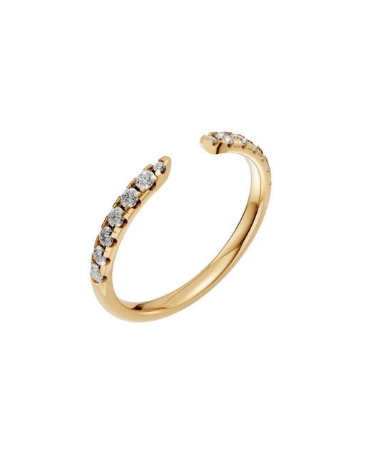 Aya Fine Jewelry Metallic Round Cut Lab Diamond Open Anniversary Band Ring