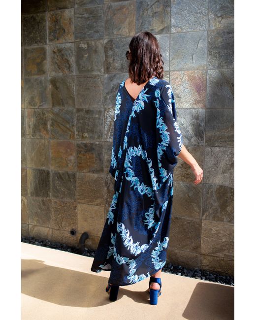 Jennafer Grace Blue Nebula Lei Caftan
