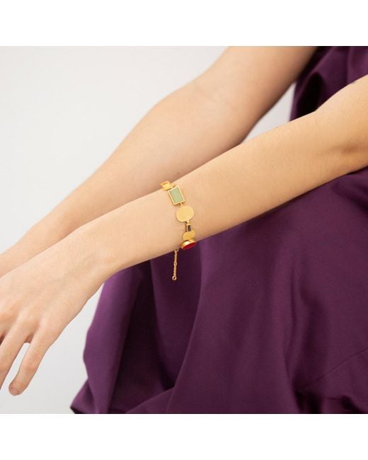 Joidart Metallic Golden Bracelet Collage Multicolored