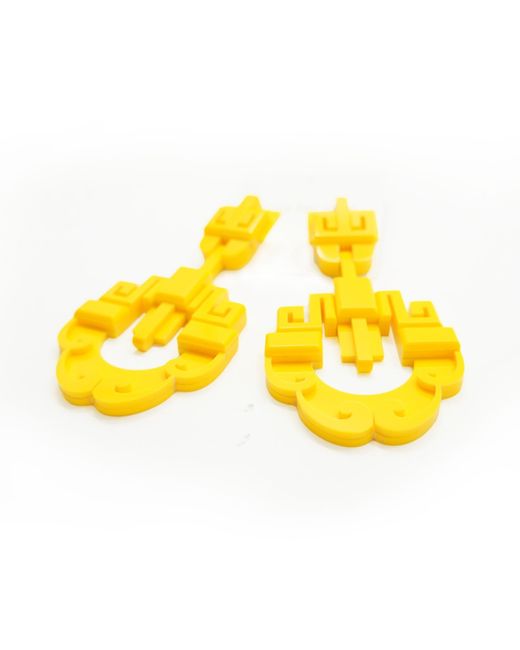 Gissa Bicalho Yellow Acrylic Handmade Earring Xangai