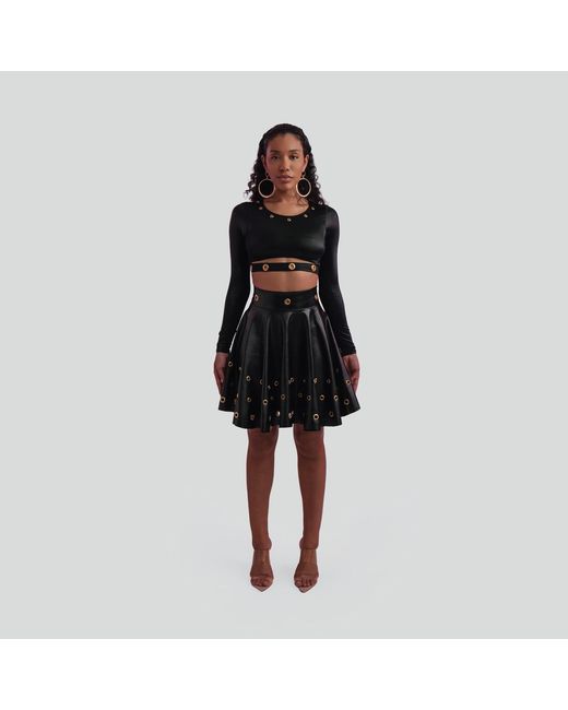 Maui X Lolita Black Davira Cutout Long-Sleeve Top