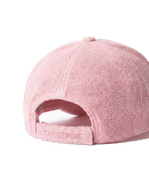 Maison Tangerine Pink Terry Cotton Baseball Cap Soft
