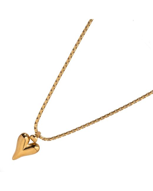 Ebru Jewelry Metallic Infinite Love Heart Pendant Statement Necklace