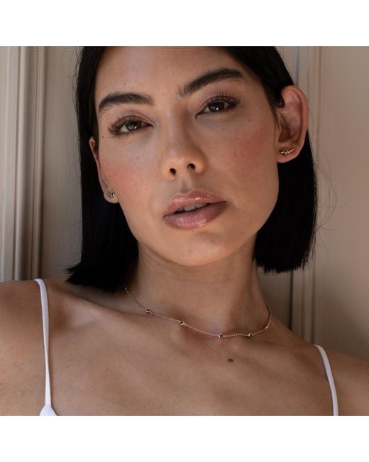 Dower & Hall Metallic Sapphire Dewdrop Chain Necklace