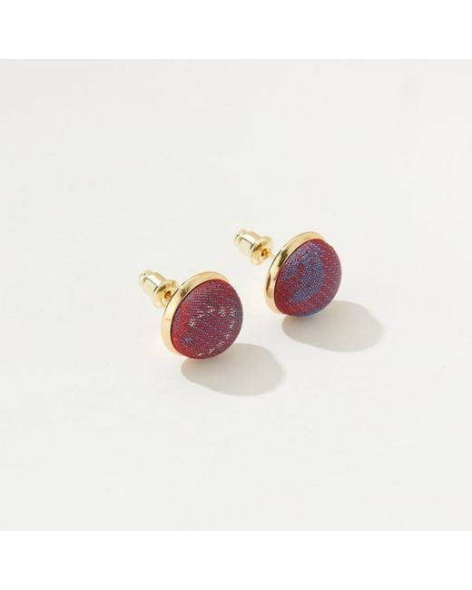 Soft Strokes Silk Purple Pure Silk Brocade Earrings