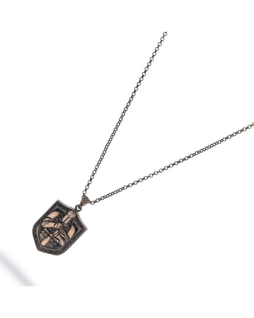 Ebru Jewelry White Shield Of Honor Sterling Necklace for men