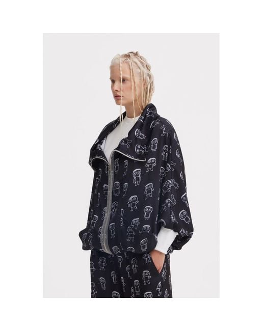 Julia Allert Black Art Print Bomber Jacket –