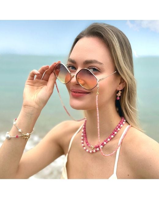 Farra Red Faceted Gemstone With Flower Pendant Necklace