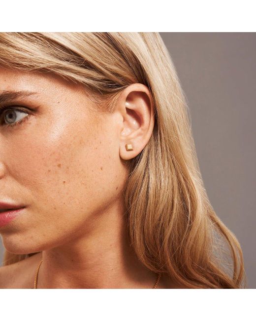 7879 Metallic Square Bullion Stud Earrings