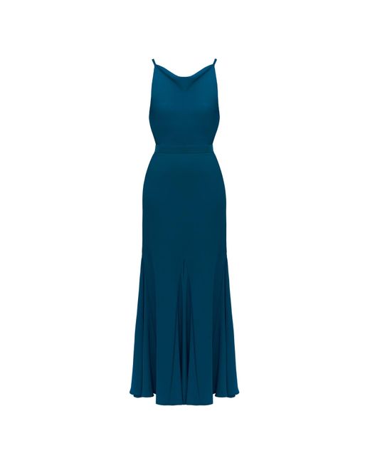 Undress Blue Linea Long Evening Dress With Flattering Skirt
