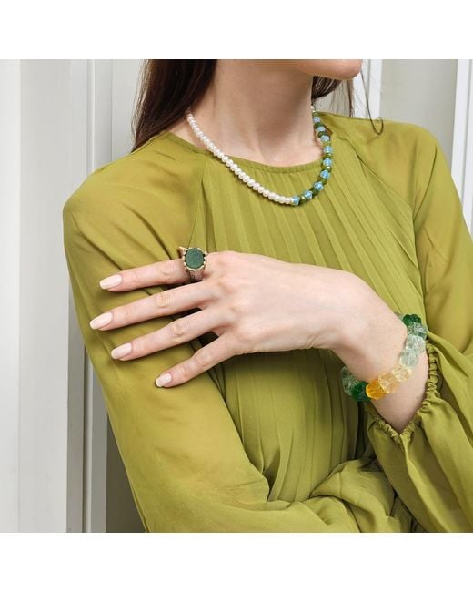 Farra Green Aventurine Stone Setting Ring