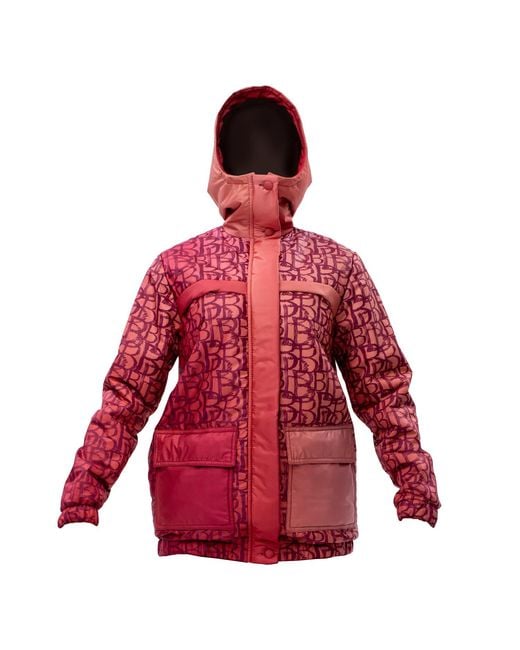 Maison Bogomil Red Down Jacket With Original Print