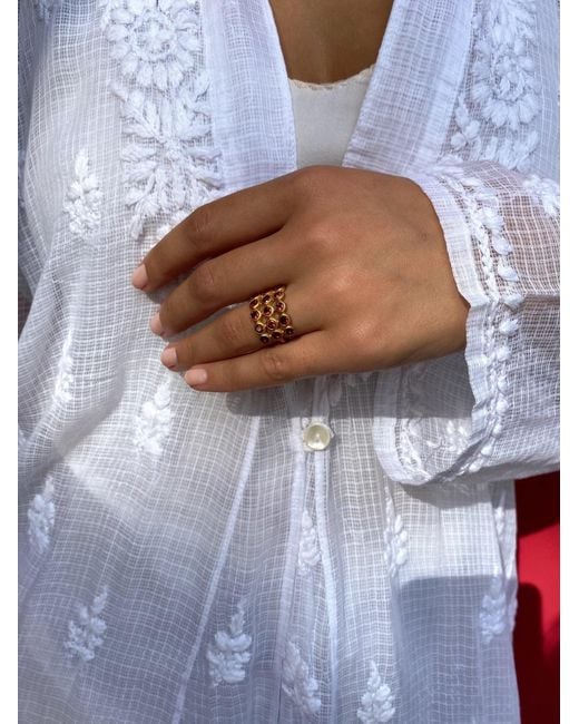 Opium Jewels Orange Jali Tier Cocktail Ring
