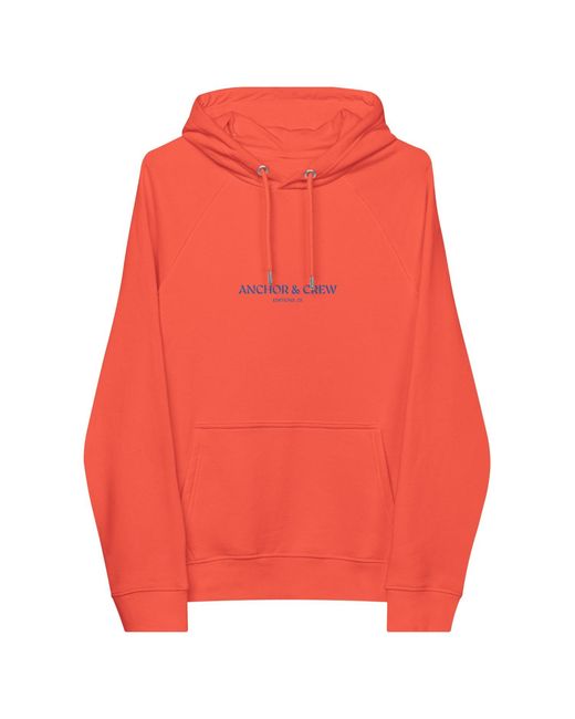 Anchor and Crew Red Burnt Three Celeste Editions Organic Cotton Hoodie for men