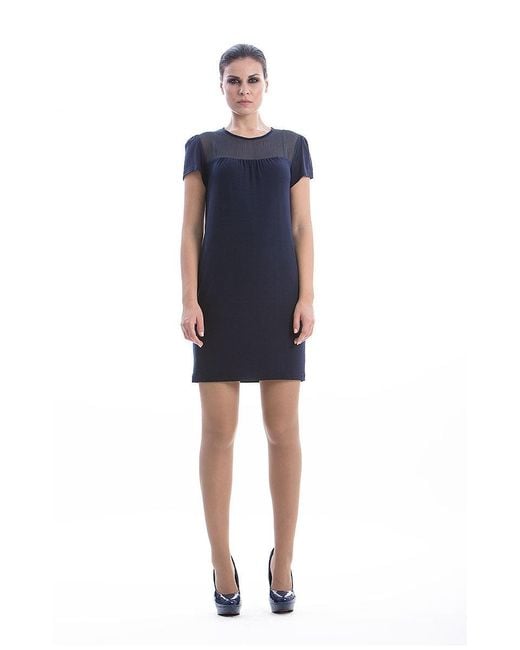 Conquista Blue Sheer Detail Dress